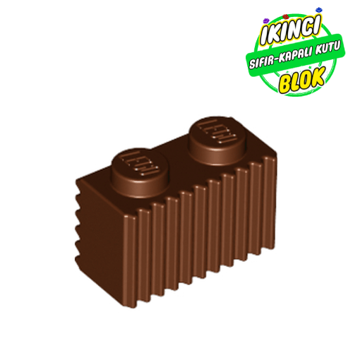 LEGO® 1 x 2 Izgara Desenli Tuğla Kızıl Kahverengi Sıfır