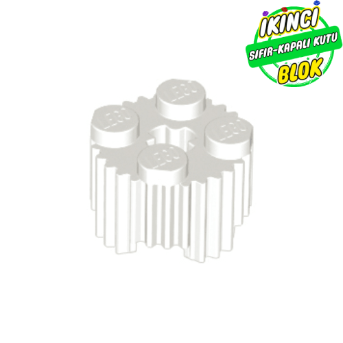 LEGO® 2 x 2 Dişli Delikli Tırtıklı Kavisli Tuğla Beyaz Sıfır