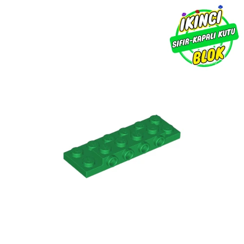 LEGO® Plate Special 2 x 6 x 2/3 with 4 Studs on Side, 3 Support Walls on Bottom Yeşil Sıfır