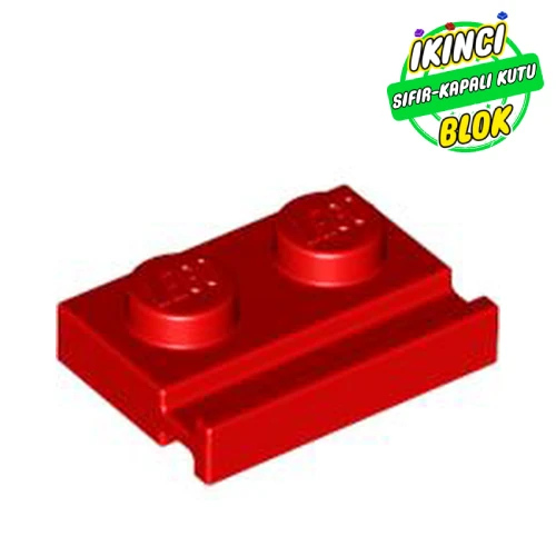 LEGO® 1 x 2 Eşik Raylı Plaka Kırmızı Sıfır