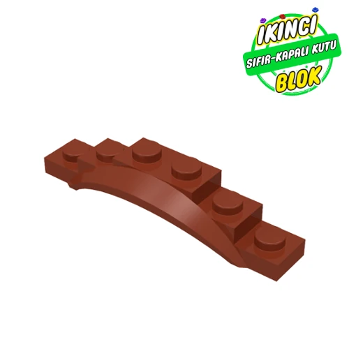 LEGO® Wheel Arch, Mudguard, 1 1/2 x 6 x 1 [Arch Extended] Kırmızımsı Kahverengi Sıfır