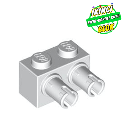 LEGO® 1 x 2 2 Pim Çıkışlı Modifiye Tuğla Beyaz Sıfır
