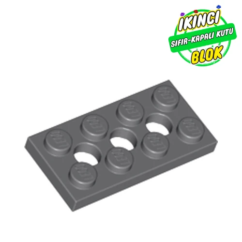 LEGO® Technic Plate 2 x 4 [3 Holes] Koyu Mavimsi Gri Sıfır