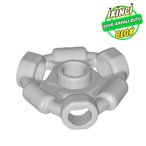 LEGO® Plate Special 1 x 1 with Hole Through Stud, 3 Bars and 3 Bar Holes Açık Mavimsi Gri Sıfır