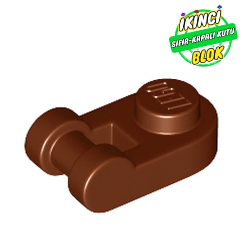 LEGO® Plate Special 1 x 1 Rounded with Handle Kırmızımsı Kahverengi Sıfır
