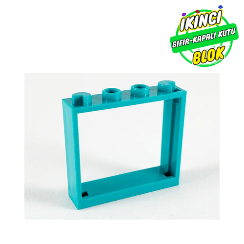 LEGO® 1 x 4 x 3 Pencere Çerçevesi Karanlık turkuaz Sıfır