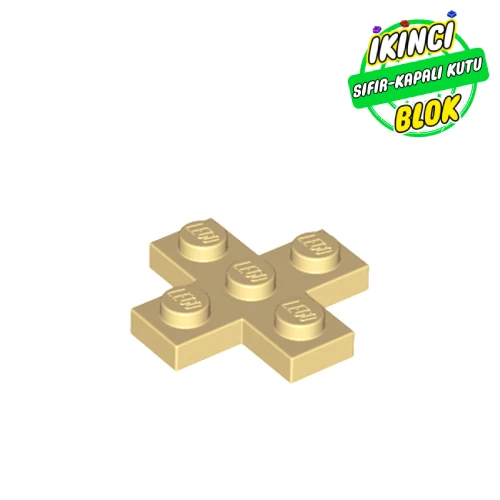 LEGO® Plate 3 x 3 Cross Bej Sıfır