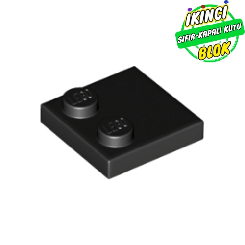 LEGO® 2 x 2 Modifiye Düz Plaka 2 Stud Çıkışlı Siyah Sıfır