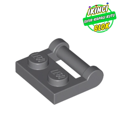 LEGO® Plate Special 1 x 2 [Side Handle Closed Ends] Koyu Mavimsi Gri Sıfır