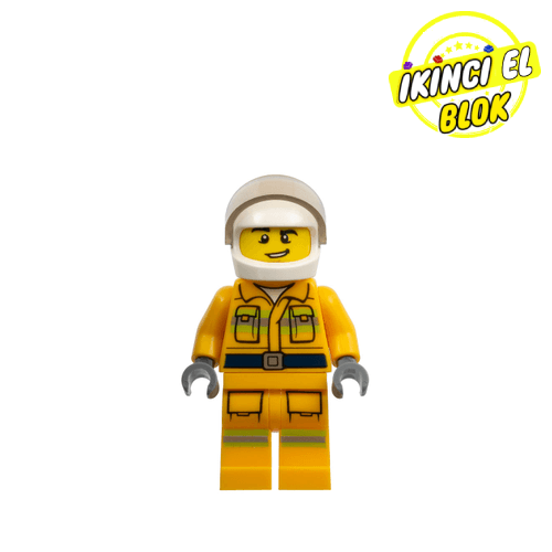 LEGO® Minifigür Fireman, Bright Light Orange Fire Suit, White Helmet with Visor İkinci El cty1114