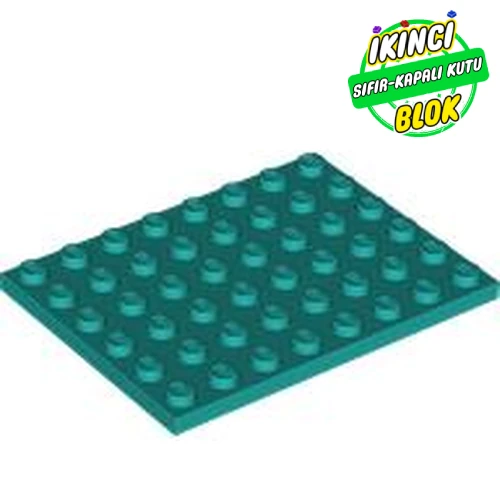 LEGO® Plate 6 x 8 Koyu Turkuaz Sıfır