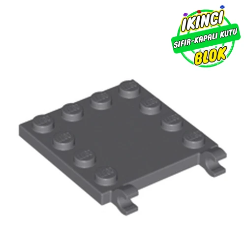 LEGO® Plate Special 4 x 4 with Studs on Edges and Clips Horizontal Koyu Mavimsi Gri Sıfır