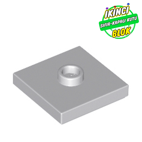 LEGO® 2 x 2 Modifiye Düz Plaka 1 Birim Merkezli Çıkışlı Açık Mavimsi Gri Sıfır
