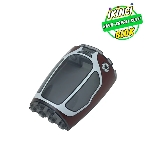 LEGO® Windscreen 3 x 6 x 6 with Dark Red Fuselage, White Cockpit print Şeffaf Siyah Sıfır