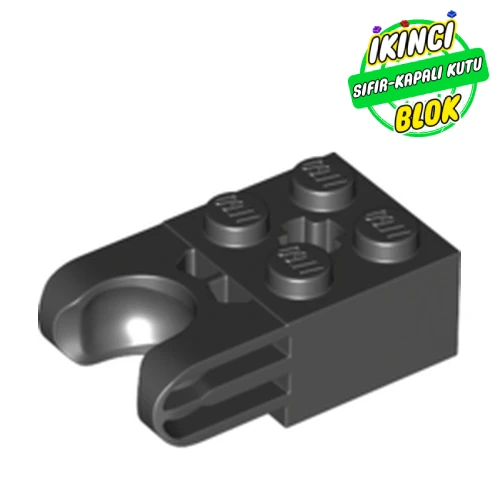 LEGO® 2 x 2 Top Bağlantılı Orta Aks Girişli Tuğla Siyah Sıfır