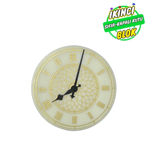 LEGO® Tile Round 3 x 3 with Clock print Karanlıkta Parlayan Beyaz Sıfır