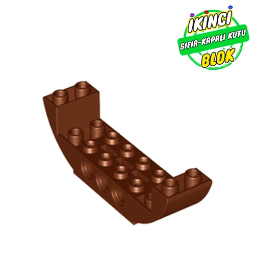 LEGO® Slope, Curved 2 x 8 x 2 Inverted Double Kırmızımsı Kahverengi Sıfır