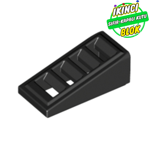 LEGO® 2 x 1 x 2/3 Izgaralı Eğimli Parça Siyah Sıfır