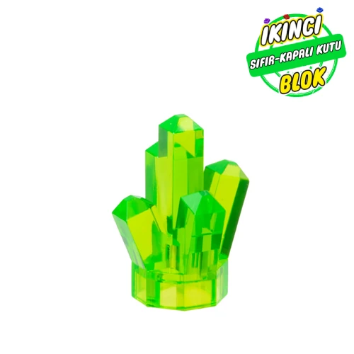 LEGO® Rock 1 x 1 Crystal 5 Point Şeffaf Parlak Yeşil Sıfır