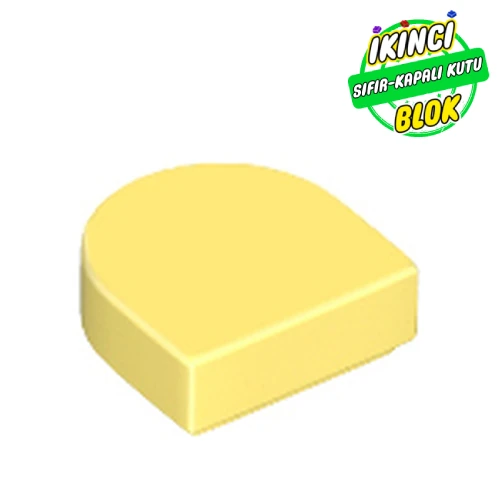 LEGO® Tile Round 1 x 1 Half Circle Parlak Açık Sarı Sıfır