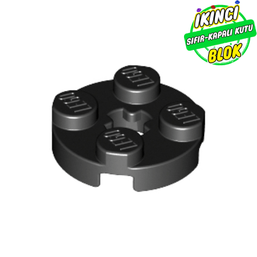 LEGO® 2 x 2 Aks Girişli Daire Plaka Siyah Sıfır