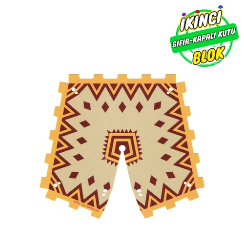 LEGO® Tent, Bright Light Orange Edge, Dark Red Decorations print Bej Sıfır