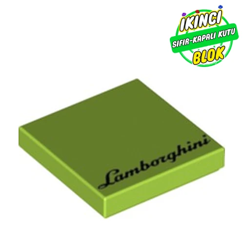 LEGO® Tile 2 x 2 with Lamborghini print Limon Yeşili Sıfır
