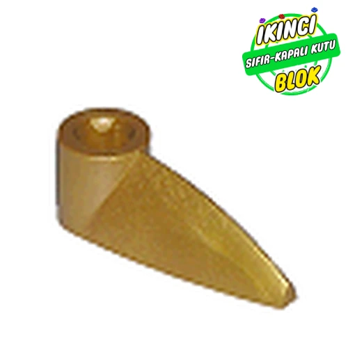 LEGO® Technic Tooth 1 x 3 with Axle Hole [Rounded Underside] İnci Altın Sıfır