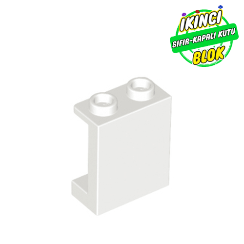 LEGO® 1 x 2 x 2 Yan destekli Panel Beyaz Sıfır