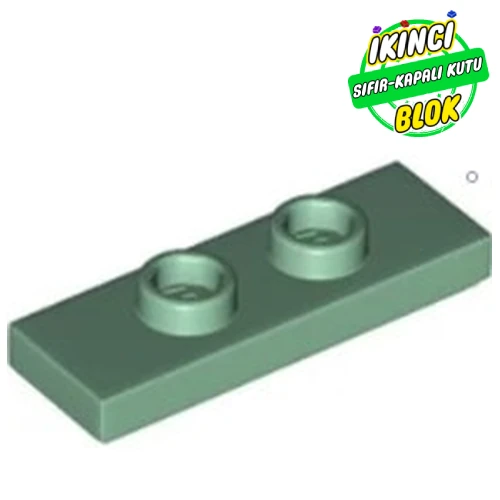 LEGO® Plate Special 1 x 3 with 2 Studs with Groove and Inside Stud Holder (Jumper) Kum Yeşili Sıfır