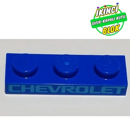 LEGO® Plate 1 x 3 with White 'Chevrolet' print Mavi Sıfır
