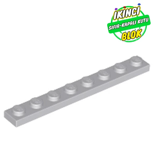 LEGO® Plate 1 x 8 Açık Mavimsi Gri Sıfır