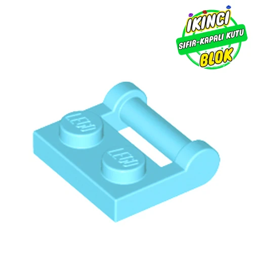 LEGO® Plate Special 1 x 2 [Side Handle Closed Ends] Orta Azur Sıfır