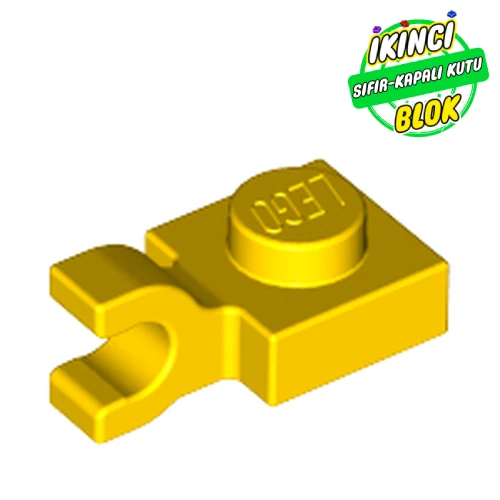 LEGO® Plate Special 1 x 1 with Clip Horizontal [Thick U Clip] Sarı Sıfır