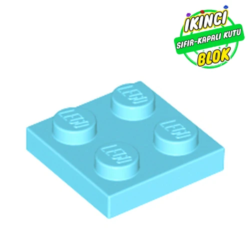 LEGO® Plate 2 x 2 Orta Azur Sıfır