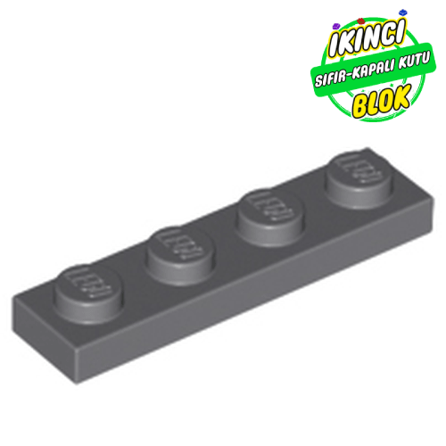 LEGO® 1 x 4 Plaka Koyu Mavimsi Gri Sıfır