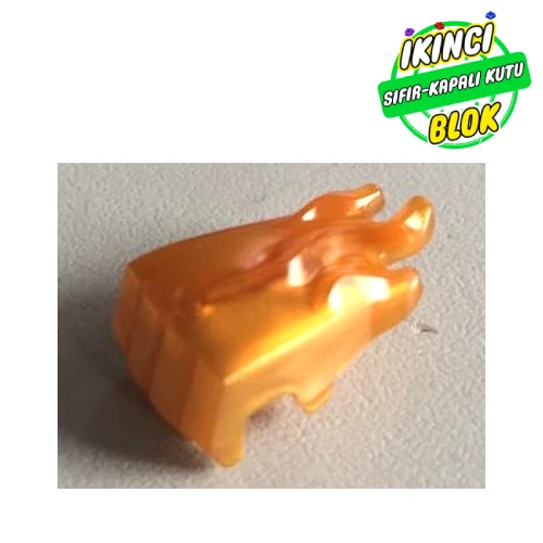 LEGO® Hand with Trans-Orange Flames İnci Altın Sıfır