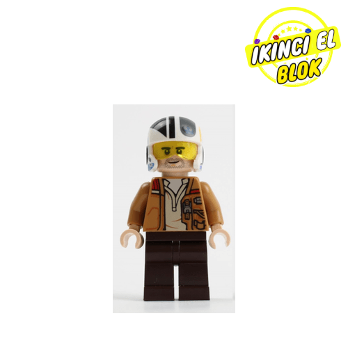 LEGO® Minifigür Poe Dameron, Open Medium Nougat Jacket, Helmet İkinci El