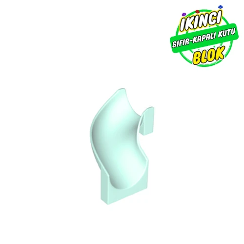 LEGO® Slide Curved Left 90° Açık Akuamarin Sıfır