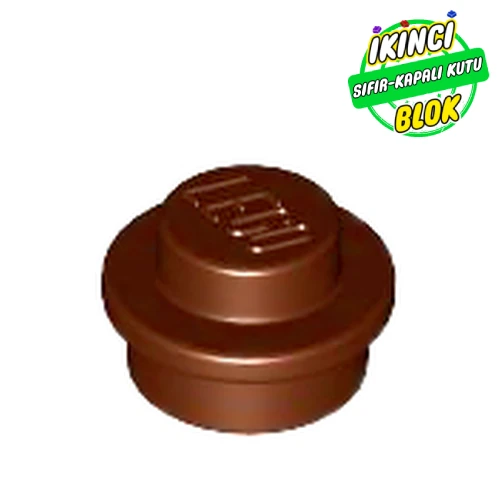 LEGO® Plate Round 1 x 1 with Solid Stud Kırmızımsı Kahverengi Sıfır