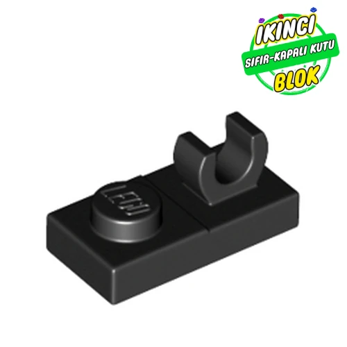 LEGO® Plate Special 1 x 2 [Open O Top Clip] Siyah Sıfır
