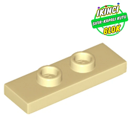 LEGO® Plate Special 1 x 3 with 2 Studs with Groove and Inside Stud Holder (Jumper) Bej Sıfır