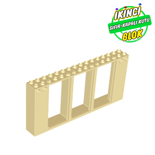 LEGO® 2 x 16 x 6 3 Çıkışlı Kapı Çerçevesi Bej Sıfır