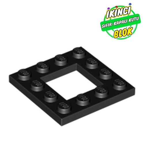 LEGO® Plate Special 4 x 4 with 2 x 2 Opening Siyah Sıfır