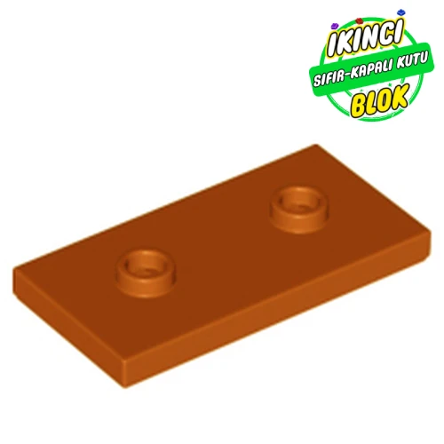 LEGO® Plate Special 2 x 4 with Groove and Two Center Studs (Jumper) Koyu Turuncu Sıfır