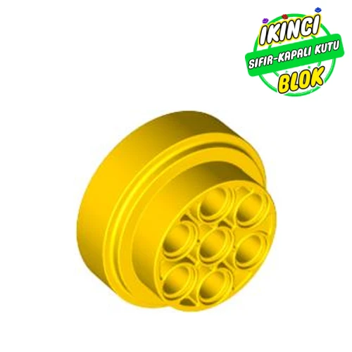 LEGO® Wheel 31 x 15 Technic, 7 Pin Holes Sarı Sıfır