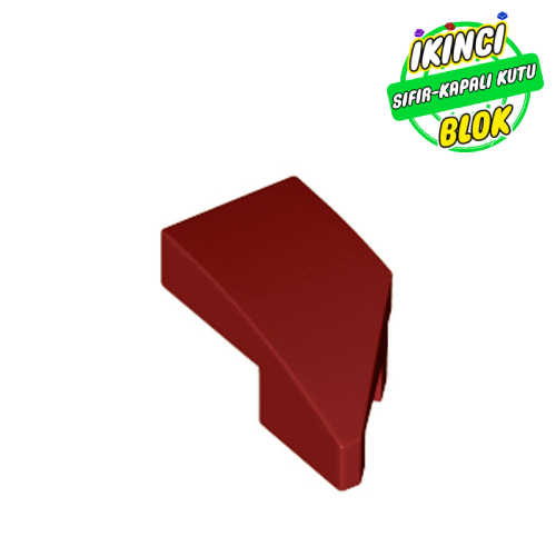 LEGO® 2 x 1 x 2/3 Eğimli Parça Sol Koyu Kırmızı Sıfır