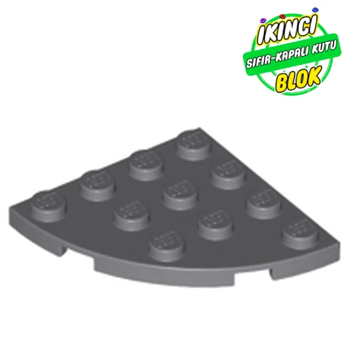 LEGO® Plate Round Corner 4 x 4 Koyu Mavimsi Gri Sıfır