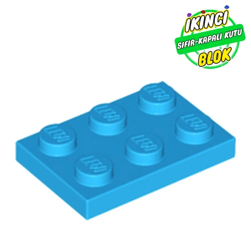 LEGO® Plate 2 x 3 Koyu Azur Sıfır