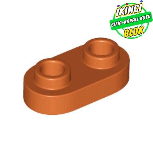 LEGO® 1 x 2 Kavisli Plaka Açık Studlı Koyu Turuncu Sıfır